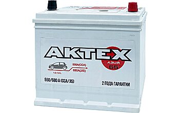 АКБ AKTEX Asia 6ст-65 (о.п.) 550А 232*175*225