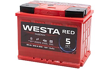 АКБ WESTA RED 6ст-60 (о.п.) 640А 242*175*190 каз. (2021г)