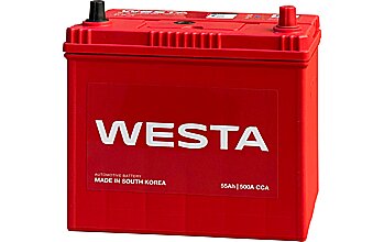 АКБ WESTA Asia 6ст-55 (о.п.) 500А 237*127*220 (70B24L SMF) тонк. кл.