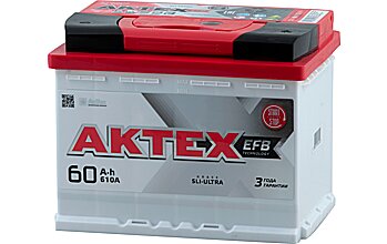 АКБ AKTEX EFB 6ст-60 (о.п.) 610А 242*175*190 (2022г)