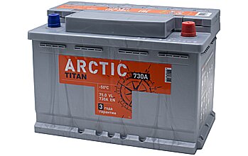 АКБ TITAN Arctic 6ст-75 (о.п.) 730А 276*175*190 (2023г)