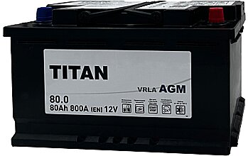 АКБ TITAN AGM 6ст-80 (о.п.) 800A 315*175*190 (2023г)