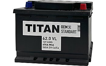 АКБ TITAN Standart 6ст-62 (о.п.) 560А 242*175*190 (2023г)