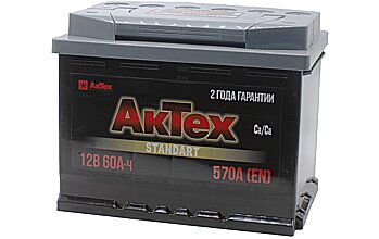 АКБ AKTEX Standart 6ст-60 (о.п.) 570А 242*175*190 (2023г)