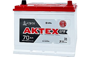 АКБ AKTEX Asia EFB 6ст-70 (о.п.) 580А 260*175*225 (2023г)