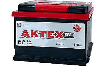 АКБ AKTEX EFB 6ст-62 (о.п.) 610А 242*175*175 низк. (2023г)