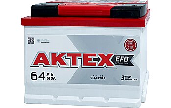 АКБ AKTEX EFB 6ст-64 (о.п.) 630А 242*175*190 (2023г)