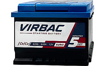 АКБ VIRBAC 6ст-62 (о.п.) 640А 242*175*175 низк.