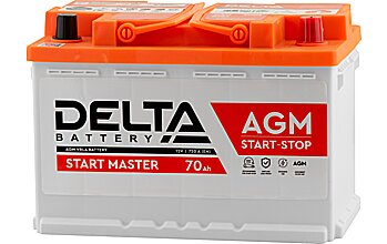 АКБ DELTA START MASTER AGM 6ст-70 (о.п.) 720А 278*175*190