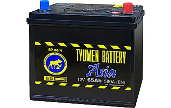 АКБ TYUMEN BATTERY Asia 6ст-65 (о.п.) 580А 231*173*223 (2024г)