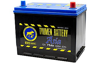 АКБ TYUMEN BATTERY Asia 6ст-75 (о.п.) 630А 266*172*220 (2024г)