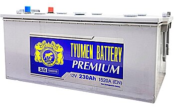 АКБ TYUMEN BATTERY PREMIUM 6ст-230 (о.п.) 1520А 518*278*235 кр. плоская конус (2024г)