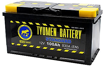 АКБ TYUMEN BATTERY STANDARD 6ст-100 (о.п.) 830А 353*175*192 (2024г)