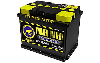 АКБ TYUMEN BATTERY STANDARD 6ст-62 (п.п.) 580А 242*175*190 (2024г)