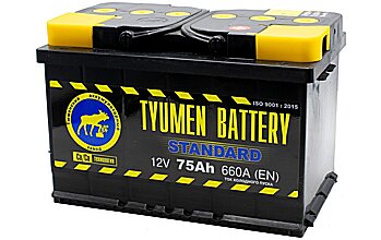 АКБ TYUMEN BATTERY STANDARD 6ст-75 (о.п.) 660А 278*175*190 (2024г)