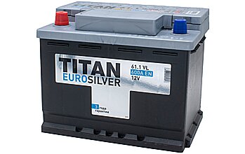 АКБ TITAN Euro Silver 6ст-61 (п.п.) 600А 242*175*190 (2024г)