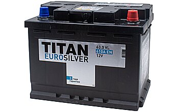 АКБ TITAN Euro Silver 6ст-63 (о.п.) 610А 242*175*190 (2024г)