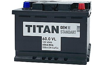 АКБ TITAN Standart 6ст-60 (о.п.) 550А 242*175*190 (2024г)