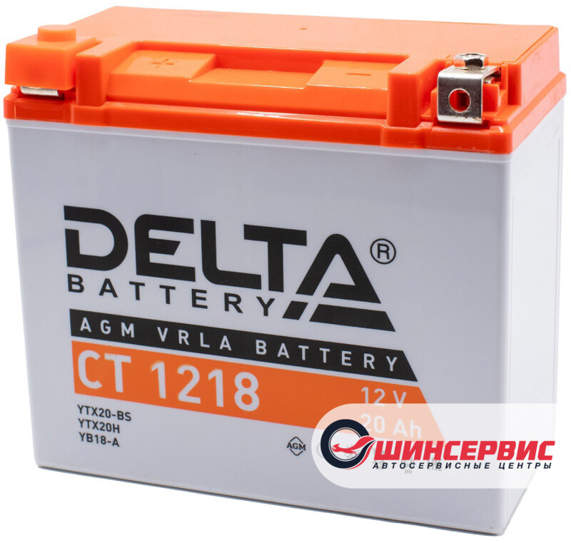 DELTA CT 1218 12V (YTX20-BS, YTX20H, YB18-A)