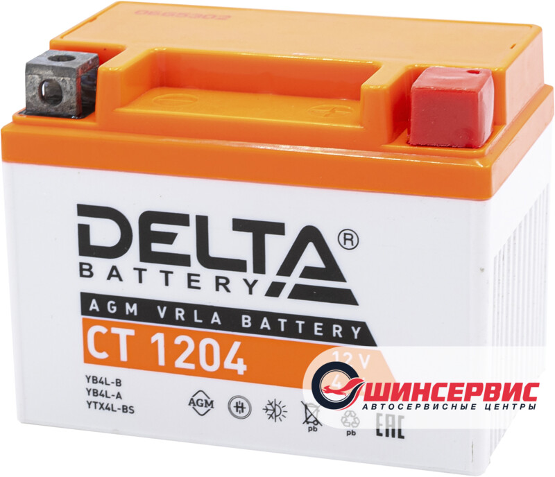 DELTA CT 1204 12V (YB4L-B, YB4L-A, YTX4L-BS)