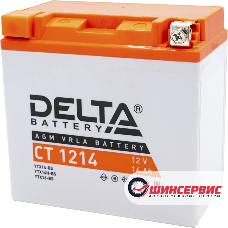 DELTA CT 1214 12V (YTX14-BS, YTX14H-BS, YTX16-BS)